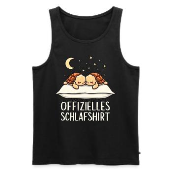 Official Sleeping Shirt Sea Turtle Pair - Men's Premium Organic Tank Top - black - Front - Michal (187cm)
