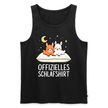 Chemise de nuit officielle Llamas Llama Pair - Débardeur bio Premium Homme - noir - Devant - Michal (187cm)