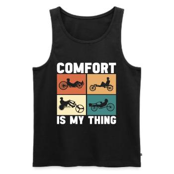 Recumbent Trike Liegetrike Liegedreirad - Männer Premium Bio Tank Top - Schwarz - Vorne - Michal (187cm)