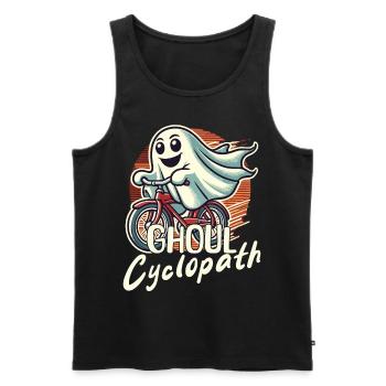 Cycling Ghost Ghoul Cyclopath - Men's Premium Organic Tank Top - black - Front - Michal (187cm)