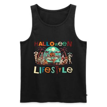 Relaxed Halloween lifestyle - Men's Premium Organic Tank Top - black - Front - Michal (187cm)