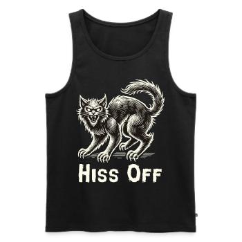 Cat Lover Halloween Hiss Off - Men's Premium Organic Tank Top - black - Front - AI Model Male 178 light (178cm)
