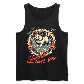 Lucifer Liebt Dich Mystisches Katzenmotiv - Männer Premium Bio Tank Top - Schwarz - Vorne - AI Model Male 178 light (178cm)