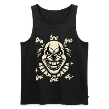 Creepy Clown tre-tre-tra-tru-tra Internet Meme - Men's Premium Organic Tank Top - black - Front - AI Model Male 178 light (178cm)