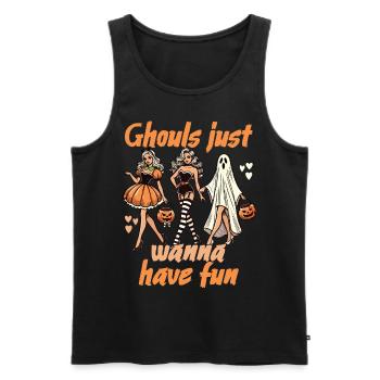 Ghouls Just want to Have Fun Halloween Style - Men's Premium Organic Tank Top - black - Front - Michal (187cm)