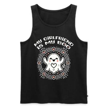 Meine Freundin Ist Mein Boo Liebe Geister - Männer Premium Bio Tank Top - Schwarz - Vorne - Michal (187cm)