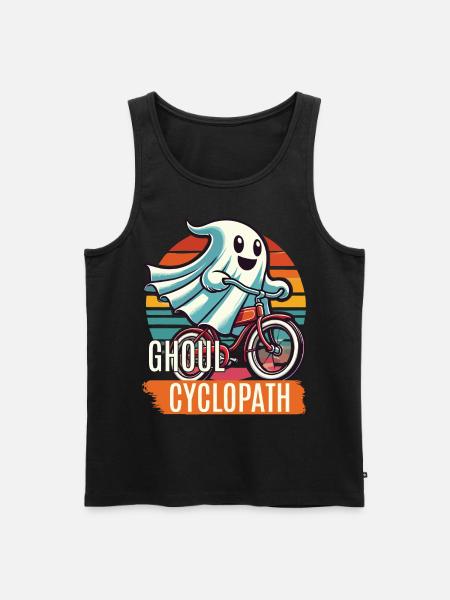 Bicycle riding ghost friend - Men's Premium Organic Tank Top - black