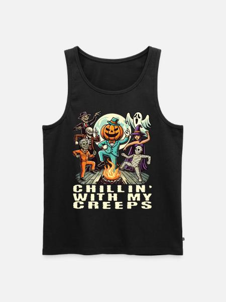 Halloween Fun With Spooky Friends - Men's Premium Organic Tank Top - black