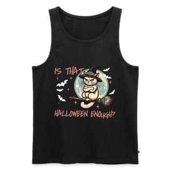 Halloween Cat Witch Hat Full Moon Fun - Men's Premium Organic Tank Top - black - Front - Michal (187cm)