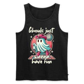 Ghule Wollen Spaß Haben Partygeist - Männer Premium Bio Tank Top - Schwarz - Vorne - AI Model Male 178 light (178cm)