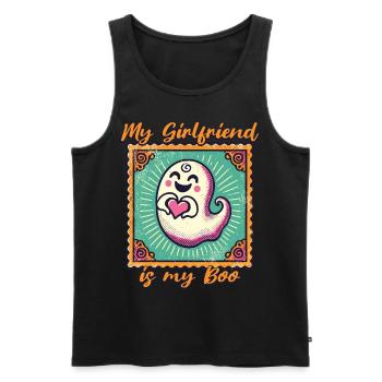 My girlfriend is my boo ghost love - Men's Premium Organic Tank Top - black - Front - Michal (187cm)
