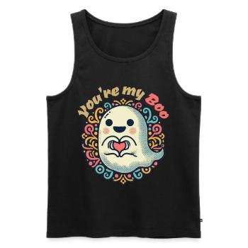 Tu es mon boo Mignon Ghost Design - Débardeur bio Premium Homme - noir - Devant - Michal (187cm)