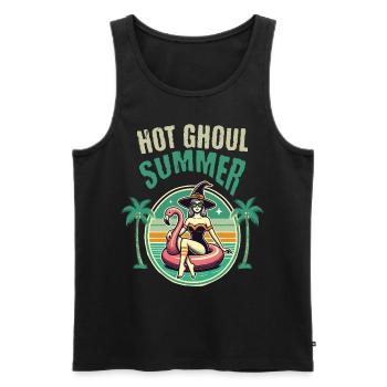 Heißer Grusel Sommer Hexen Flamingo - Männer Premium Bio Tank Top - Schwarz - Vorne - AI Model Male 178 light (178cm)