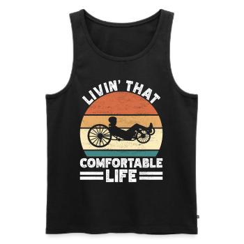 Recumbent Trike Liegetrike Liegedreirad - Männer Premium Bio Tank Top - Schwarz - Vorne - Michal (187cm)