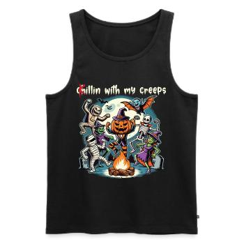 Halloween fun with my creeps - Men's Premium Organic Tank Top - black - Front - AI Model Male 178 light (178cm)