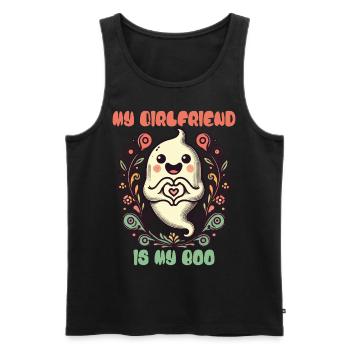 Meine Freundin Ist Mein Boo Geist - Männer Premium Bio Tank Top - Schwarz - Vorne - AI Model Male 178 light (178cm)