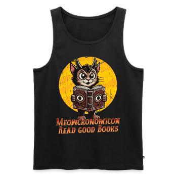 Meowcronicon Read Good Books Cat - Men's Premium Organic Tank Top - black - Front - Michal (187cm)