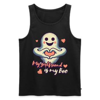My girlfriend is my boo ghost love - Men's Premium Organic Tank Top - black - Front - Michal (187cm)