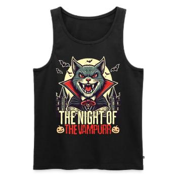 Vampire Cat Night of the Vampurr - Men's Premium Organic Tank Top - black - Front - Michal (187cm)