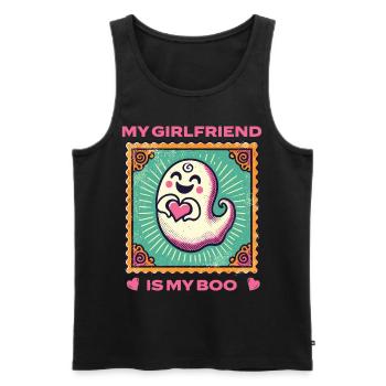 Meine Freundin Ist Mein Boo Geist - Männer Premium Bio Tank Top - Schwarz - Vorne - AI Model Male 178 light (178cm)