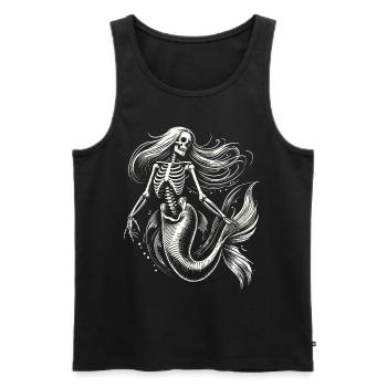 Skelett Meerjungfrau Mystischer Ozean Kunst - Männer Premium Bio Tank Top - Schwarz - Vorne - Michal (187cm)