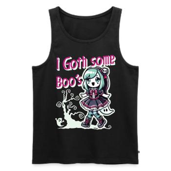 Halloween Goth Girl J’ai des fantômes - Débardeur bio Premium Homme - noir - Devant - Michal (187cm)