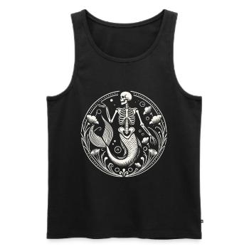 Mystische Skelett-Meerjungfrau Kunst - Männer Premium Bio Tank Top - Schwarz - Vorne - AI Model Male 178 light (178cm)