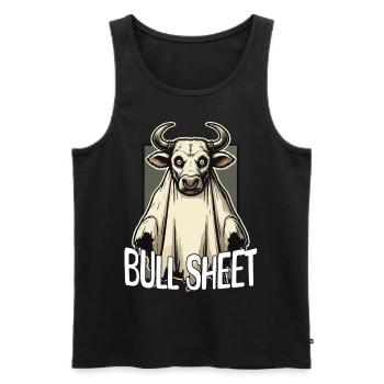 Funny Bull Sheet Cartoon Ghost - Men's Premium Organic Tank Top - black - Front - AI Model Male 178 light (178cm)