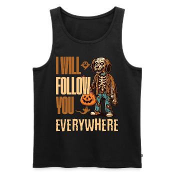 Halloween Gruseliger Hund Begleiter - Männer Premium Bio Tank Top - Schwarz - Vorne - Michal (187cm)