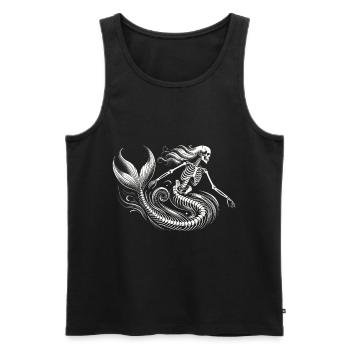 Squelette Sirène Art Mystique - Débardeur bio Premium Homme - noir - Devant - AI Model Male 178 light (178cm)