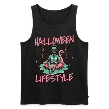 Halloween Lifestyle Cool Zombie Pool Party - Men's Premium Organic Tank Top - black - Front - Michal (187cm)
