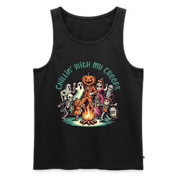 Halloween fun with my creeps - Men's Premium Organic Tank Top - black - Front - AI Model Male 178 light (178cm)