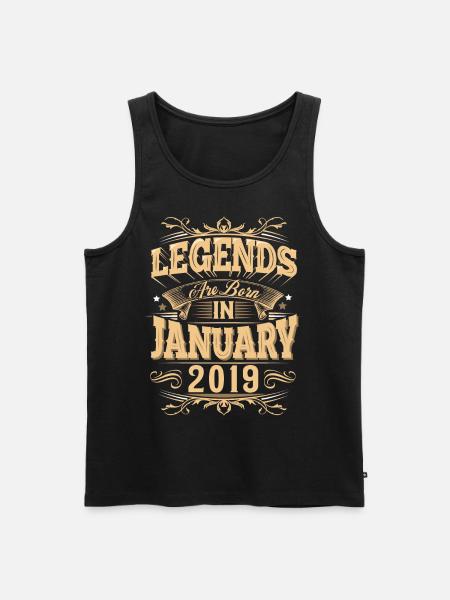 January 2019 Birthday Legend - Men's Premium Organic Tank Top - black