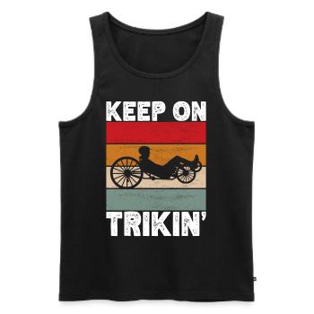 Recumbent Trike Liegetrike Liegedreirad - Männer Premium Bio Tank Top - Schwarz - Vorne - Michal (187cm)