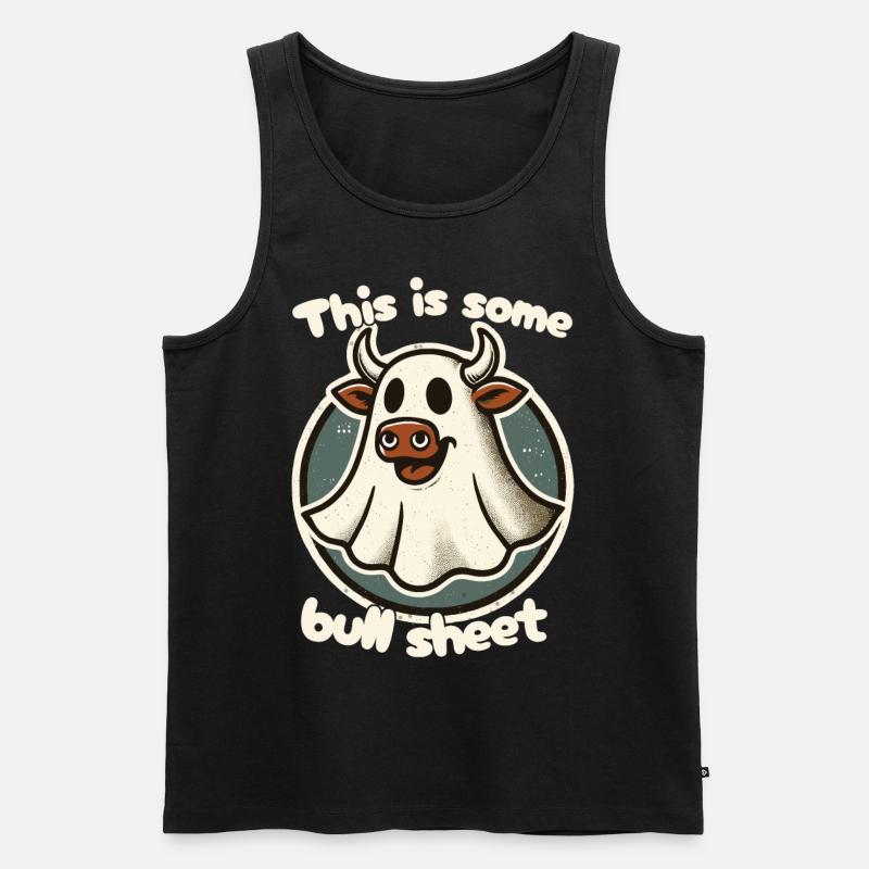 Halloween Kuhgeist Humor Design - Männer Premium Bio Tank Top - Schwarz