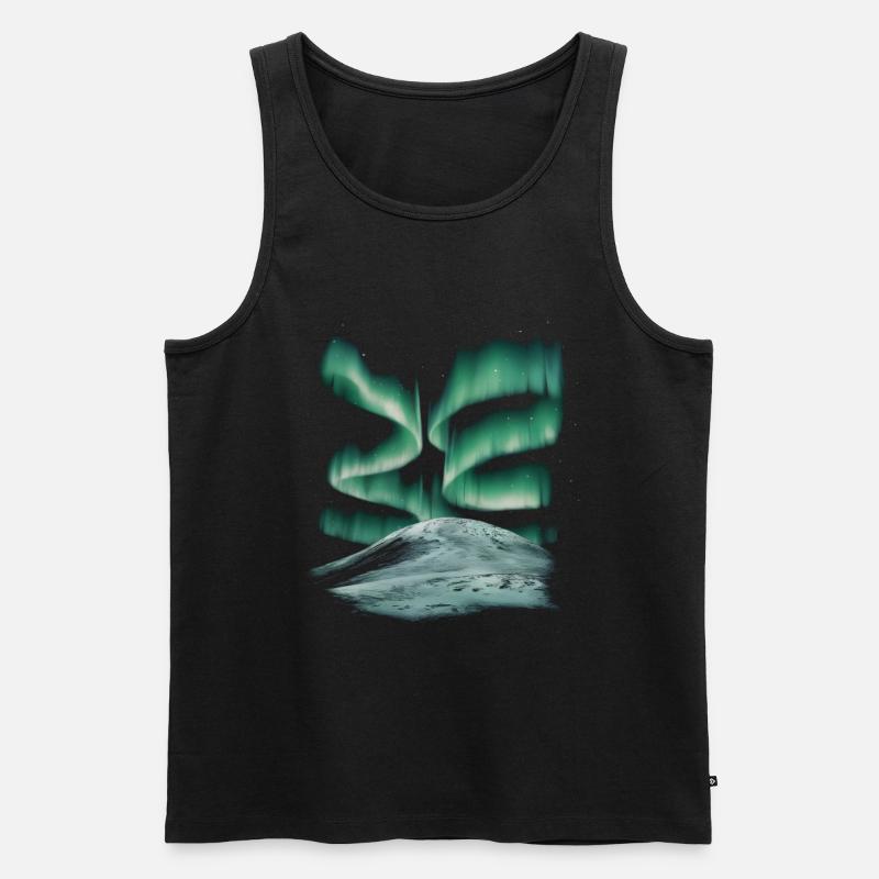 Polarlichter Nordlights - Männer Premium Bio Tank Top - Schwarz