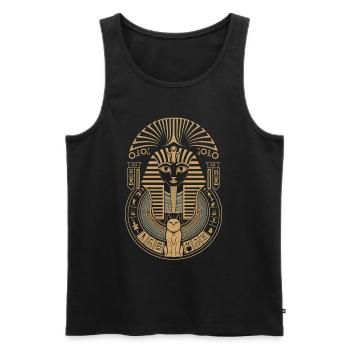 Pharaon égyptien - Débardeur bio Premium Homme - noir - Devant - AI Model Male 178 light (178cm)