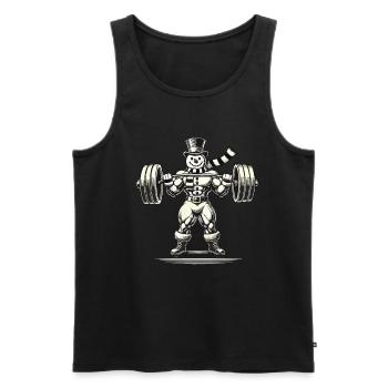 Bonhomme de neige fort avec haltérophilie - Débardeur bio Premium Homme - noir - Devant - Michal (187cm)
