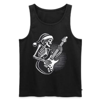 Skeleton Christmas Rock Guitarist - Men's Premium Organic Tank Top - black - Front - AI Model Male 178 light (178cm)