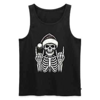 Crâne de Noël Musique Rock - Débardeur bio Premium Homme - noir - Devant - Michal (187cm)
