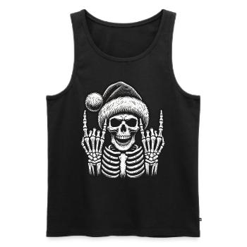 Skeleton Christmas Hat Skirt - Men's Premium Organic Tank Top - black - Front - Michal (187cm)