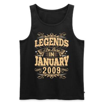 January 2009 Birthday Legend - Men's Premium Organic Tank Top - black - Front - AI Model Male 178 light (178cm)