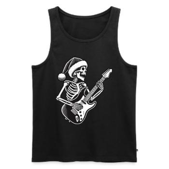 Rocking Christmas Skeleton Guitarist - Men's Premium Organic Tank Top - black - Front - AI Model Male 178 light (178cm)