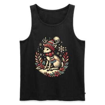 Vintage Christmas Reindeer Design - Men's Premium Organic Tank Top - black - Front - Michal (187cm)