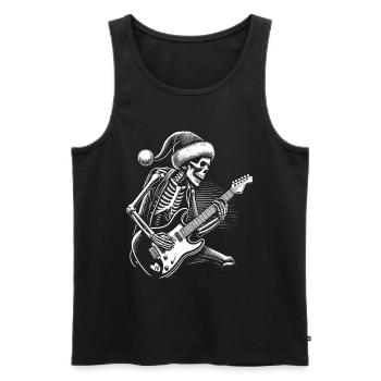 Christmas Rock N Roll Skeleton Guitarist - Men's Premium Organic Tank Top - black - Front - AI Model Male 178 light (178cm)