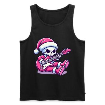 Christmas Skeleton Rocks Guitar Christmas - Men's Premium Organic Tank Top - black - Front - Michal (187cm)