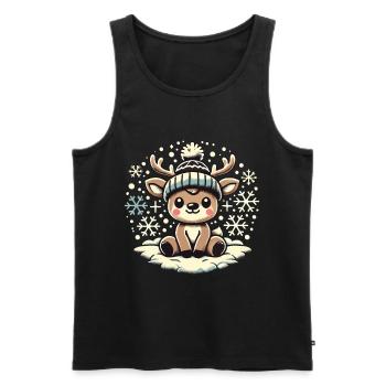 Bezauberndes Vintage Design Mit Rentier Und Schnee - Männer Premium Bio Tank Top - Schwarz - Vorne - AI Model Male 178 light (178cm)