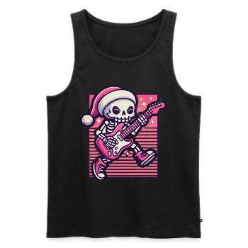 Christmas Skeleton Guitarist Rocks - Men's Premium Organic Tank Top - black - Front - AI Model Male 178 light (178cm)