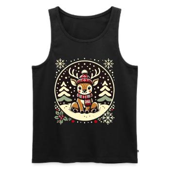 Adorable Vintage Design Christmas - Men's Premium Organic Tank Top - black - Front - AI Model Male 178 light (178cm)
