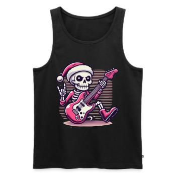 Christmas Skeleton Guitarist Rocks - Men's Premium Organic Tank Top - black - Front - AI Model Male 178 light (178cm)